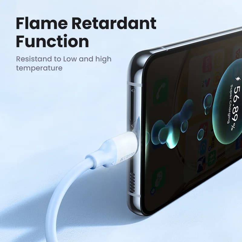 Cavo morbido in silicone da USB-C a USB-C, PD 60W, 3A