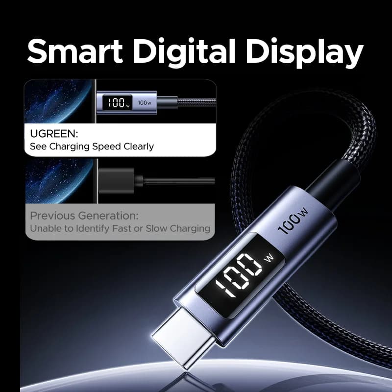 Cavo USB-C a USB-C, PD 100W con Display Digitale