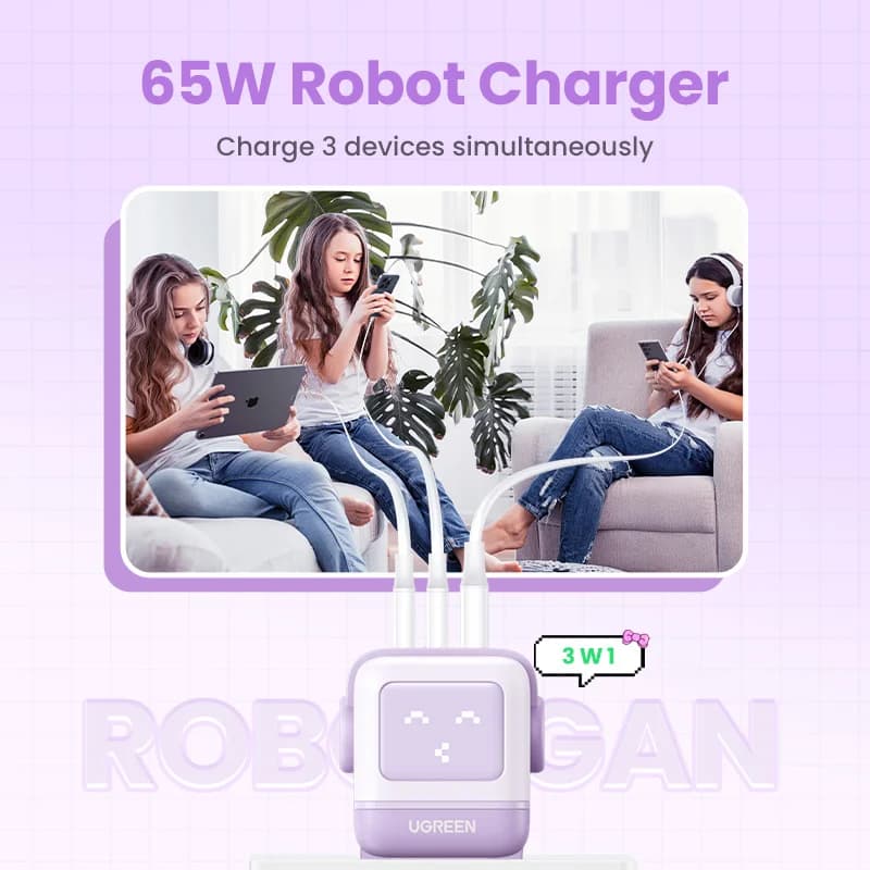 Caricatore rapido USB-C GaN 65W con PPS
