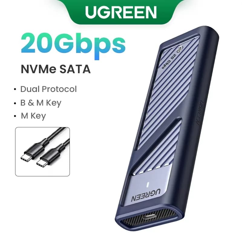Case SSD M.2 NVMe/SATA, USB-C 20Gbps