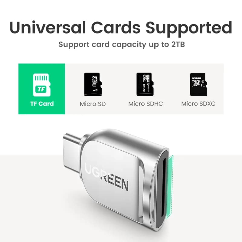 Lettore di schede Micro SD con USB-C, USB 3.0 OTG