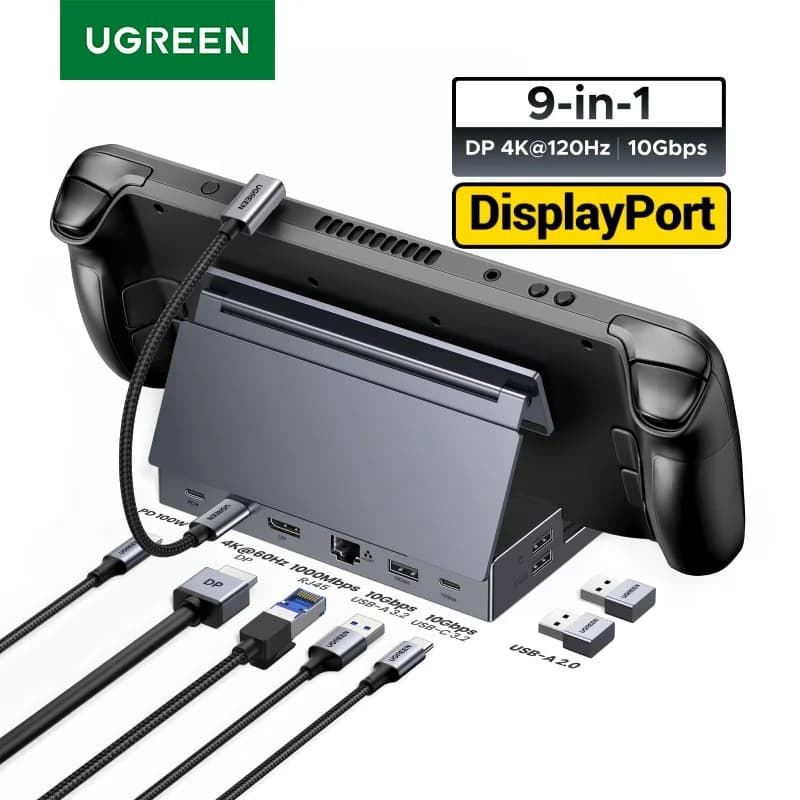 Docking Station USB-C, 4K 120Hz, 10Gbps, PD 100W