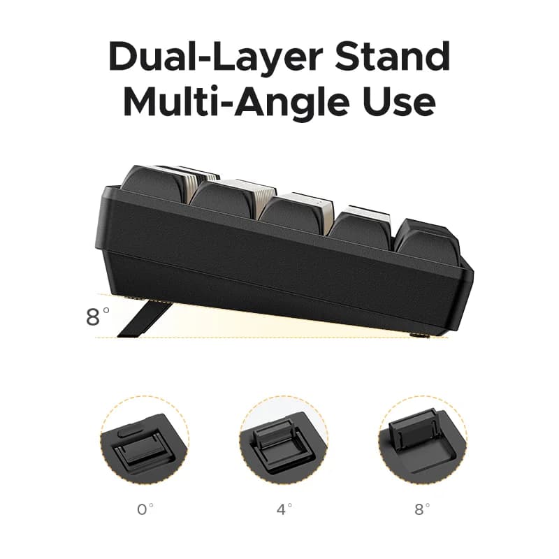 Tastiera Meccanica Cablata a 61 Tasti con Keycap PBT
