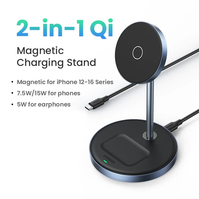 Stand caricabatterie wireless magnetico Qi per iPhone