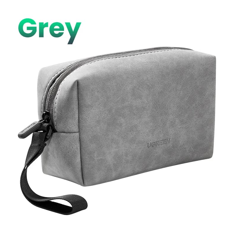 Borsa organizer in pelle per cavi e accessori digitali