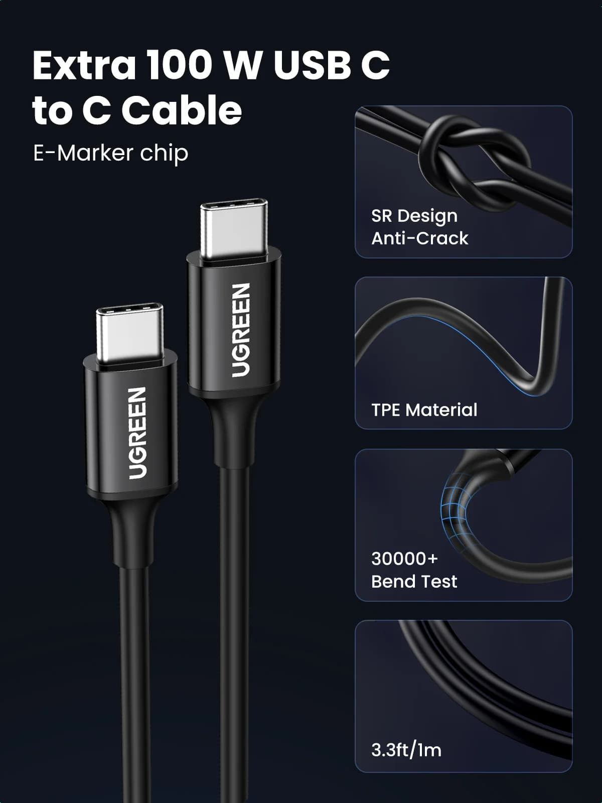 Caricabatterie da auto USB-C rapido 130W con cavo PD
