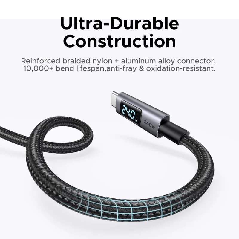 Cavo USB-C a USB-C, PD3.1 240W, Display Digitale