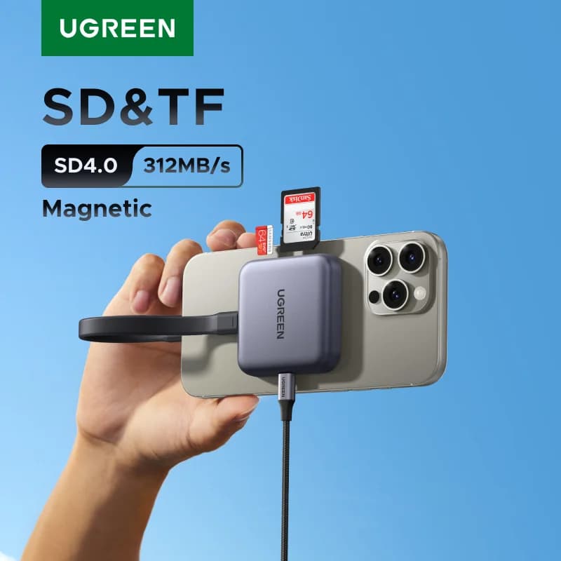 Lettore Schede SD e TF USB-C Magnetico, 312MB/s
