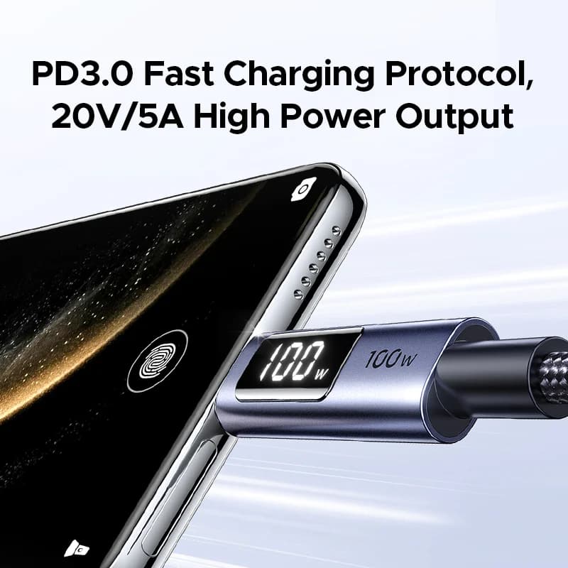 Cavo USB-C a USB-C, PD 100W con Display Digitale