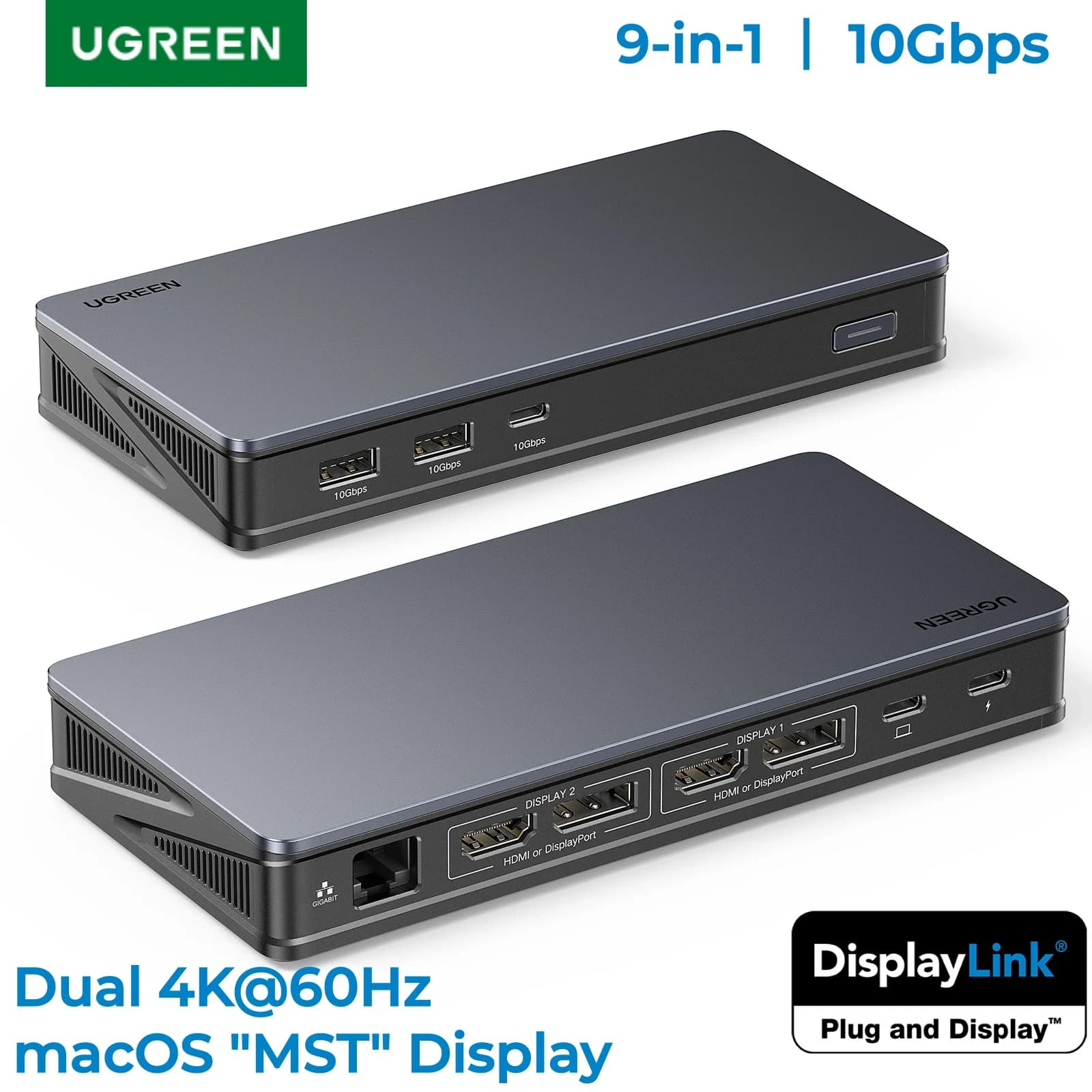 Stazione di Ancoraggio DisplayLink con Doppio HDMI 4K e DP