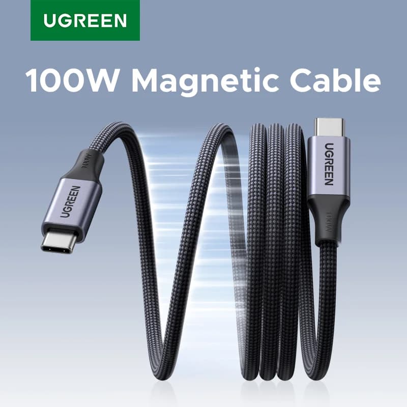 Cavo di ricarica rapida USB-C a USB-C magnetico 100W
