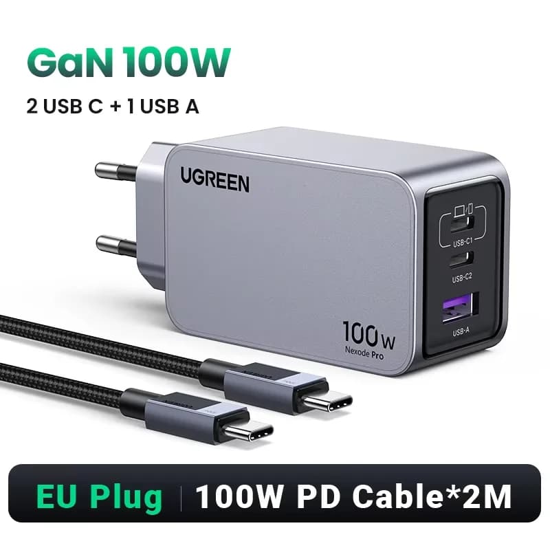 Caricatore da parete USB-C GaN 100W, QC4.0