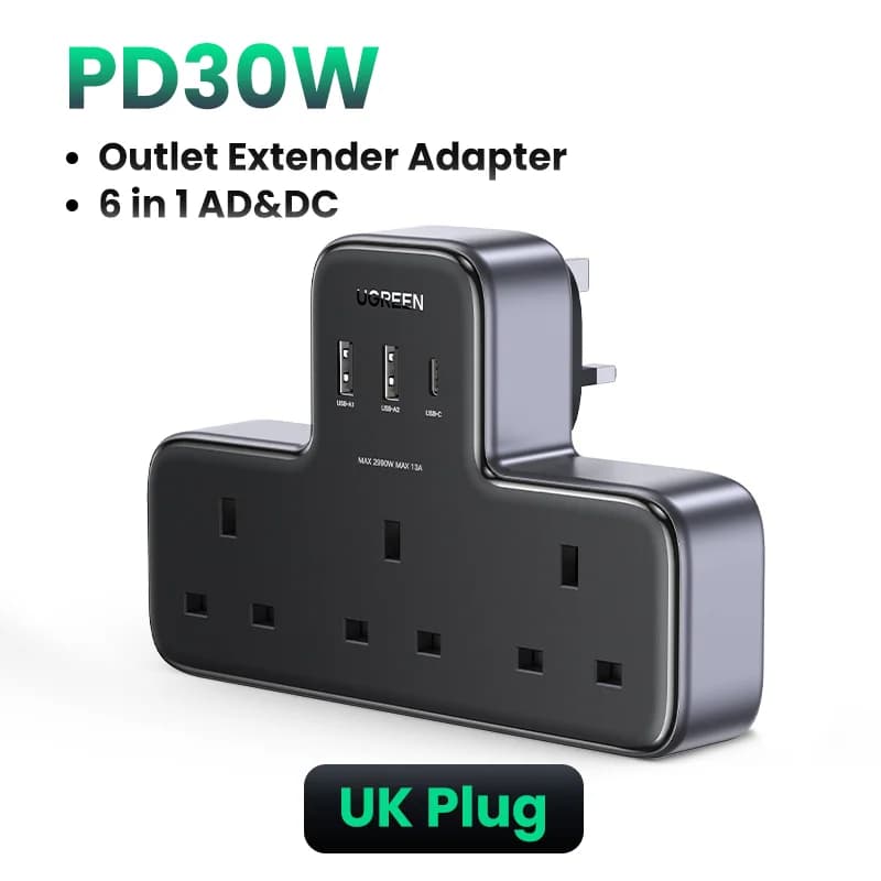 Ciabatta da Tavolo con Presa UK e Caricatore 30W