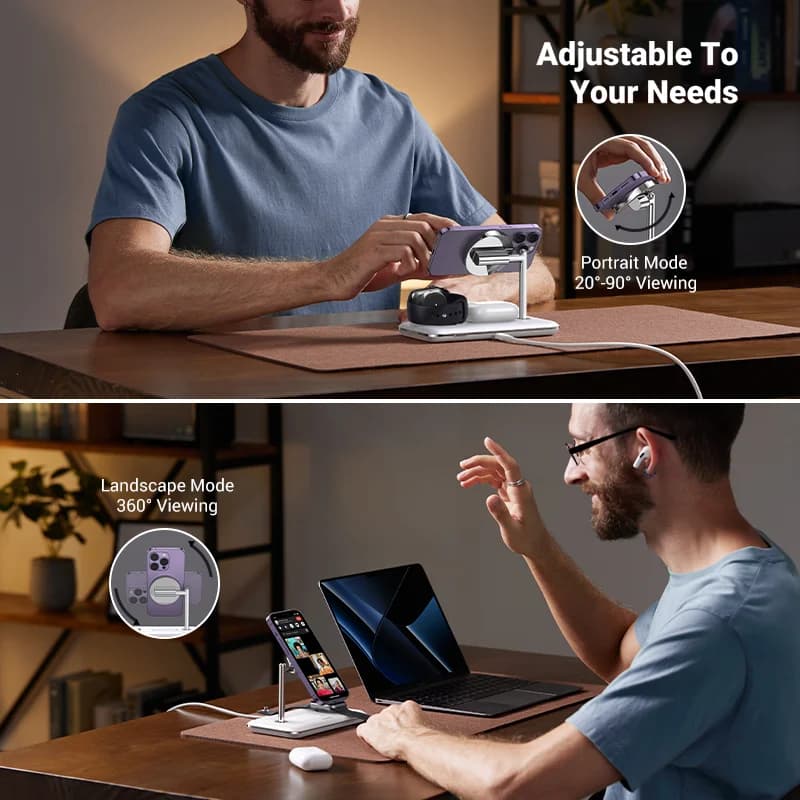 Stazione di Ricarica Wireless 3-in-1 MFi per Dispositivi Apple