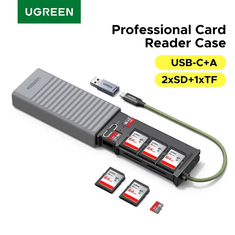 Lettore di schede USB-C SD/TF a 12 slot con custodia