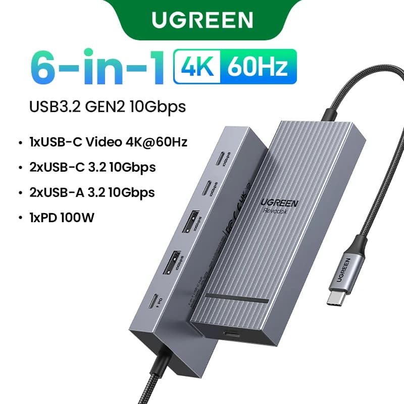 Hub USB-C con HDMI 4K, dati 10Gbps e PD 100W