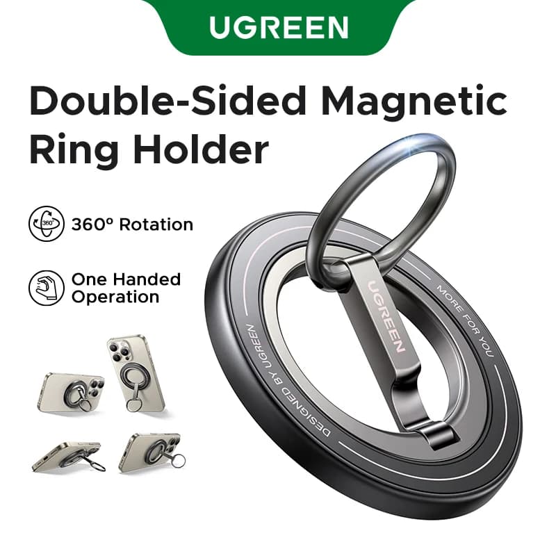 Supporto ad anello magnetico per telefono a doppio lato con rotazione 360°