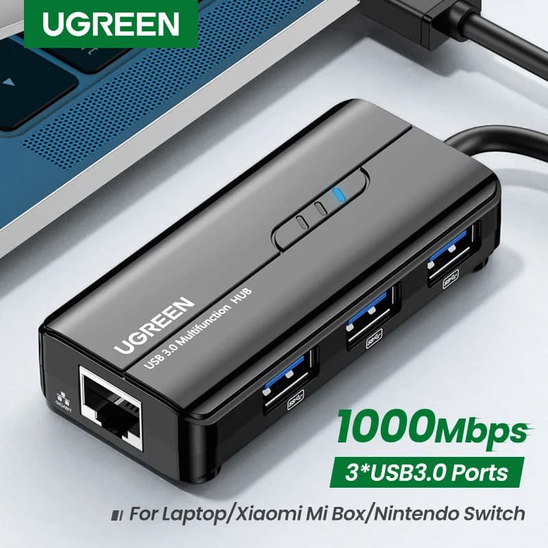 Adattatore da USB 3.0 a Gigabit Ethernet con Hub