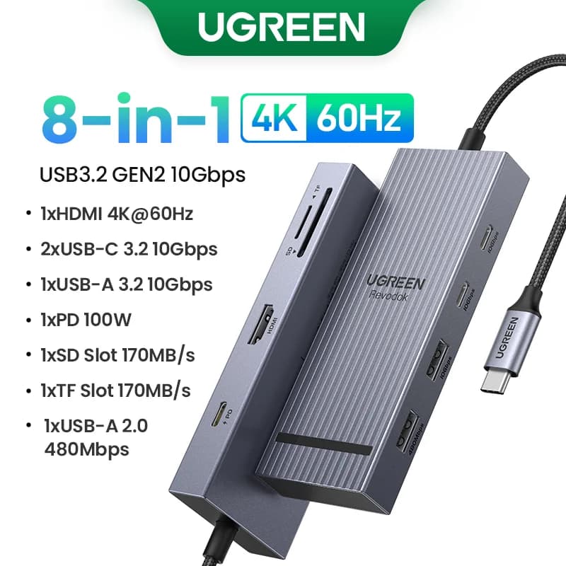 Hub USB-C con doppia HDMI e RJ45