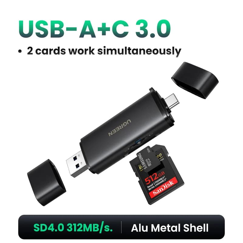 Lettore di schede SD e MicroSD USB-C, Velocità 312MB/s