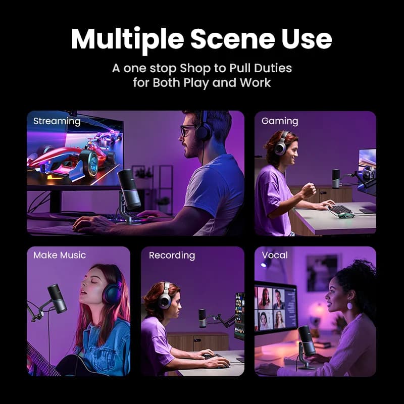 Microfono a Condensatore USB Professionale con RGB