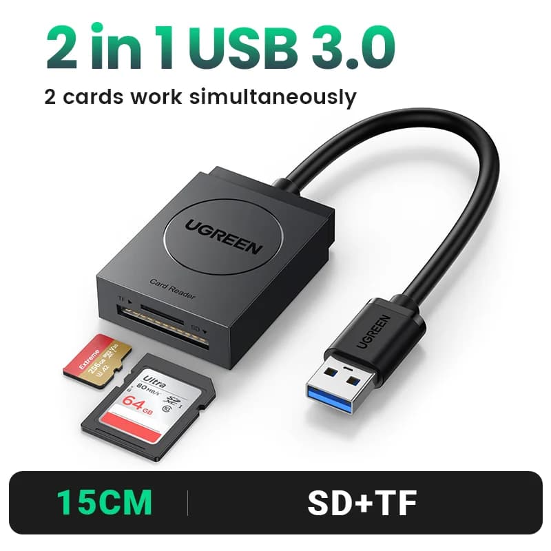 Lettore di Schede SD e MicroSD USB 3.0 2-in-1