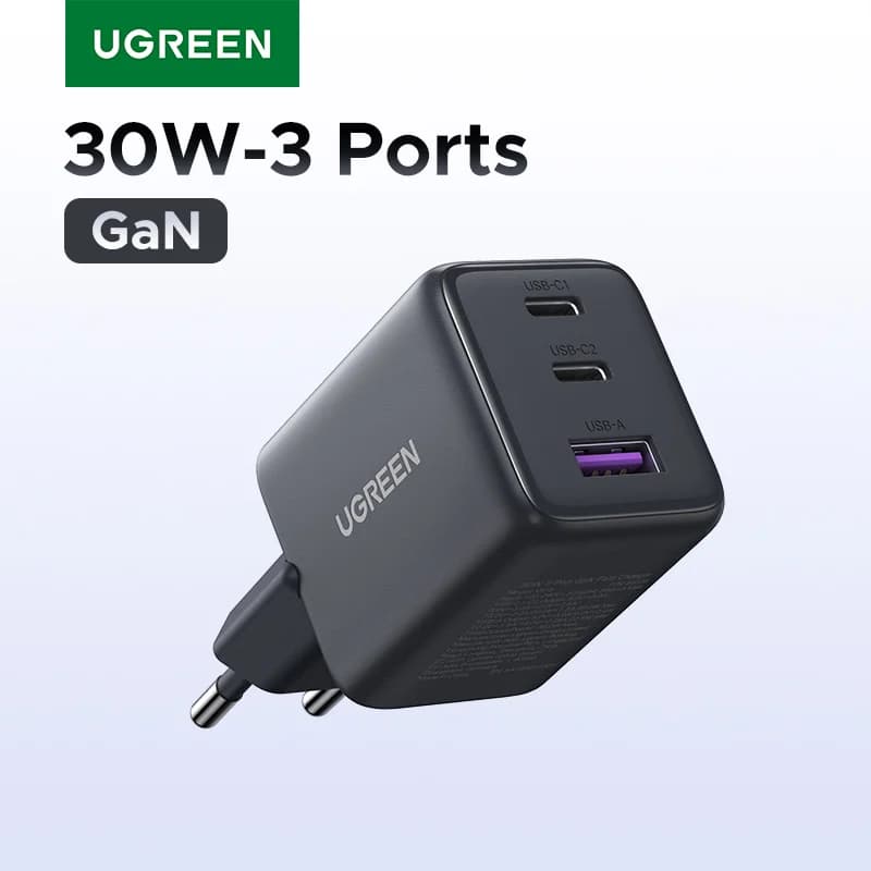 Caricatore GaN USB-C PD 30W a 3 porte
