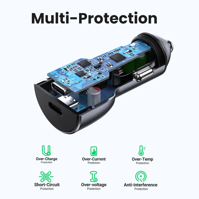 Caricatore USB da auto 36W Quick Charge 4.0 con Type-C