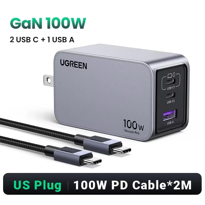 Caricatore da parete USB-C GaN 100W, QC4.0