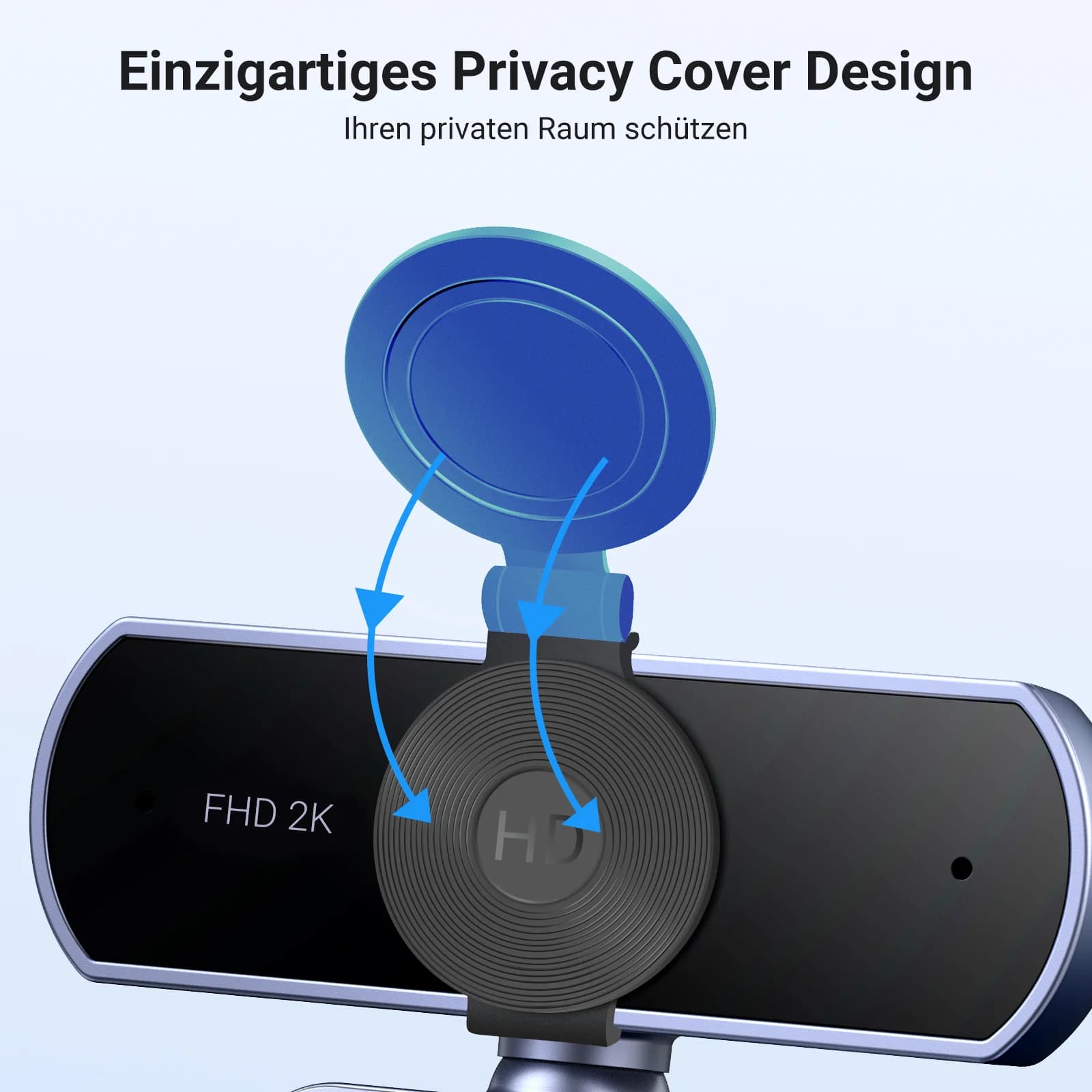 Webcam USB HD 2K con Doppio Microfono