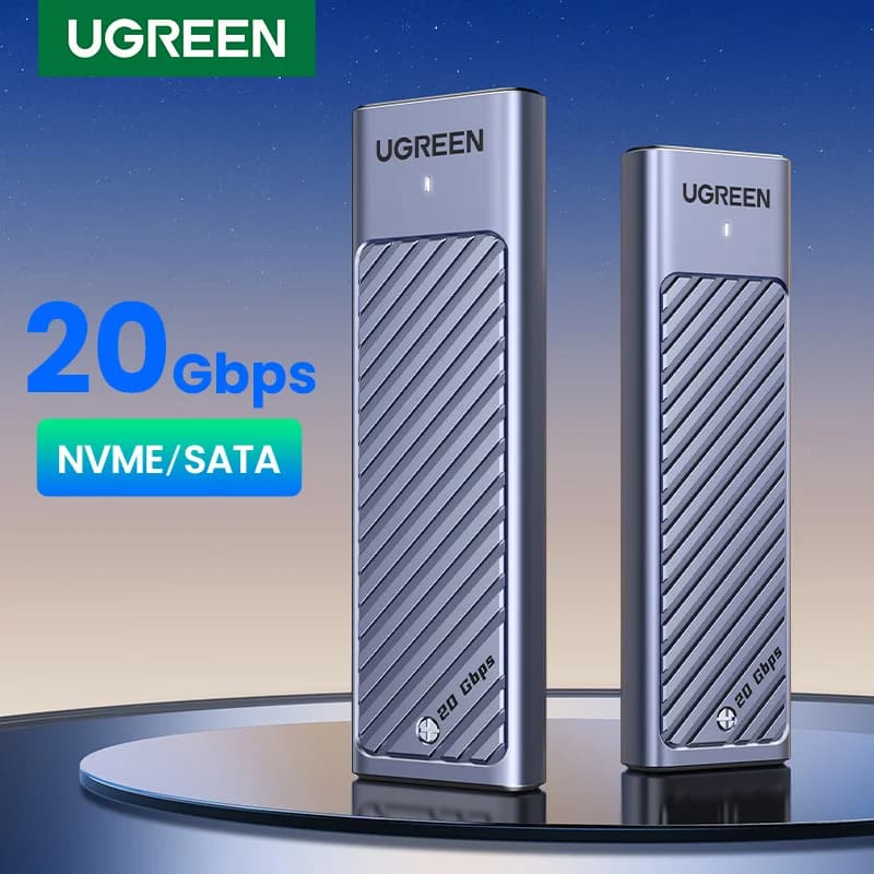 Case SSD M.2 NVMe/SATA, USB-C 20Gbps