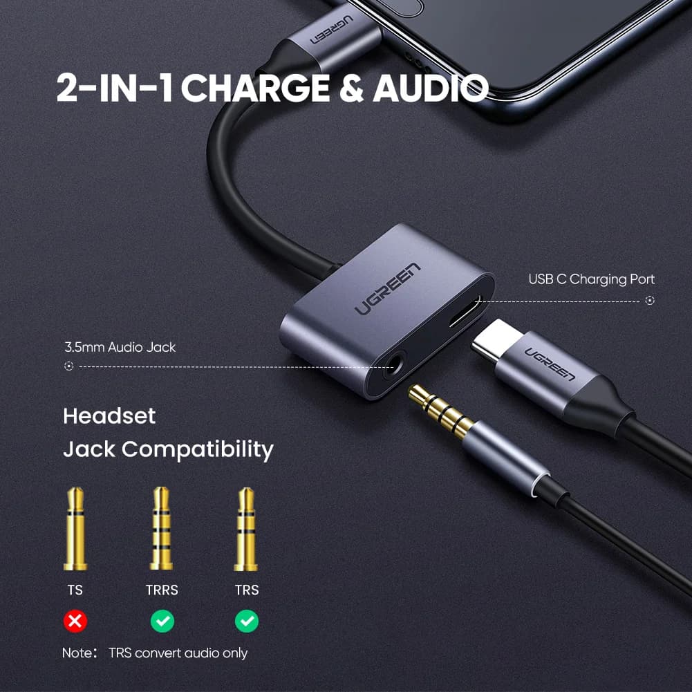 Cavo adattatore audio AUX da USB-C a 3.5mm