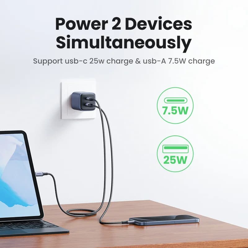 Caricatore Rapido USB-C GaN 35W con Spina US