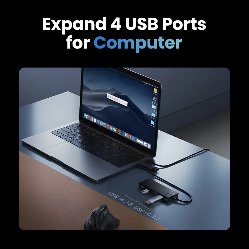 Hub USB-C 4 Porte Adattatore Type-C 10Gbps
