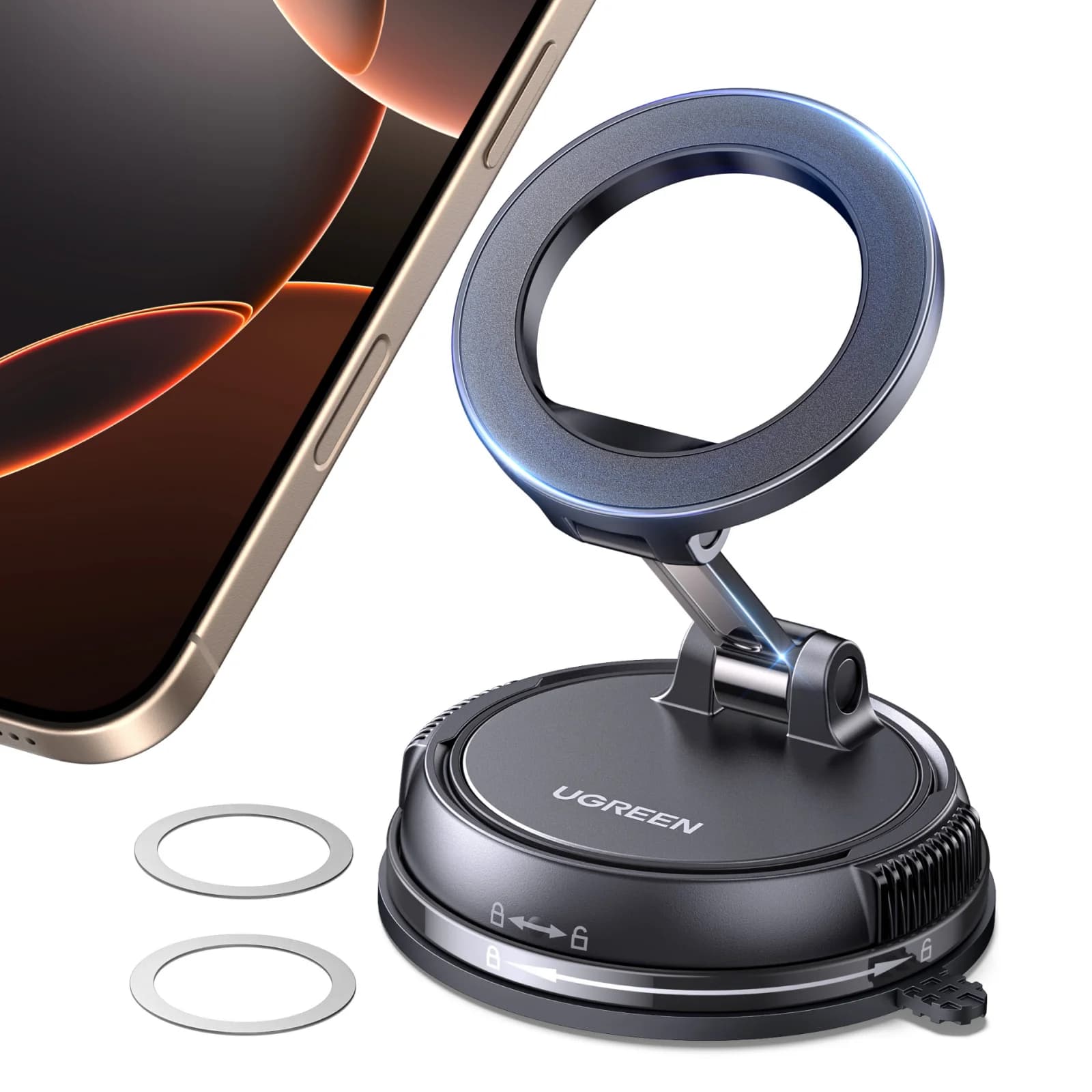Supporto magnetico per telefono auto con ventosa
