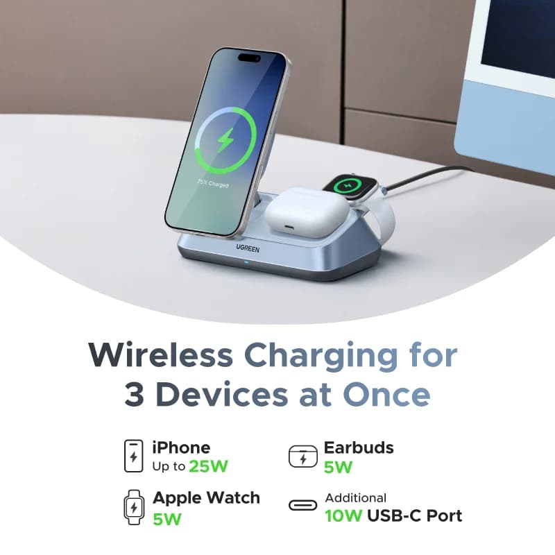 Stazione di ricarica wireless magnetica Qi2 3-in-1