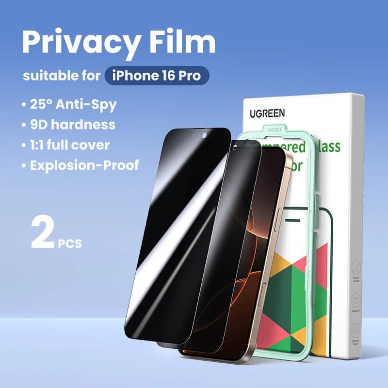 Protettore Schermo Vetro Temperato Privacy, Confezione da 2
