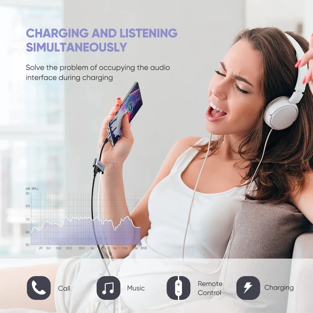 Cavo adattatore audio AUX da USB-C a 3.5mm