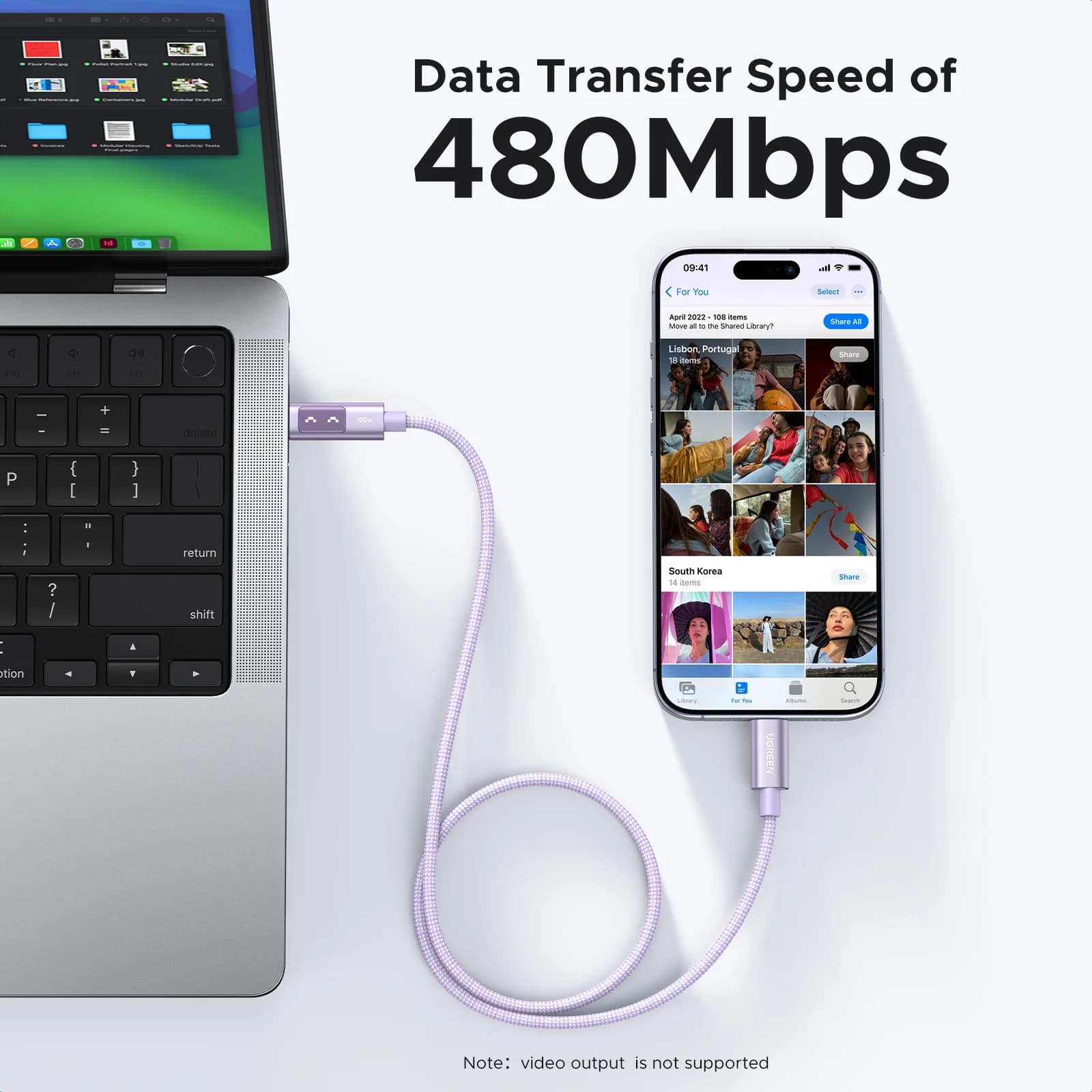 Cavo da USB-C a USB-C, PD 100W, Multicolore
