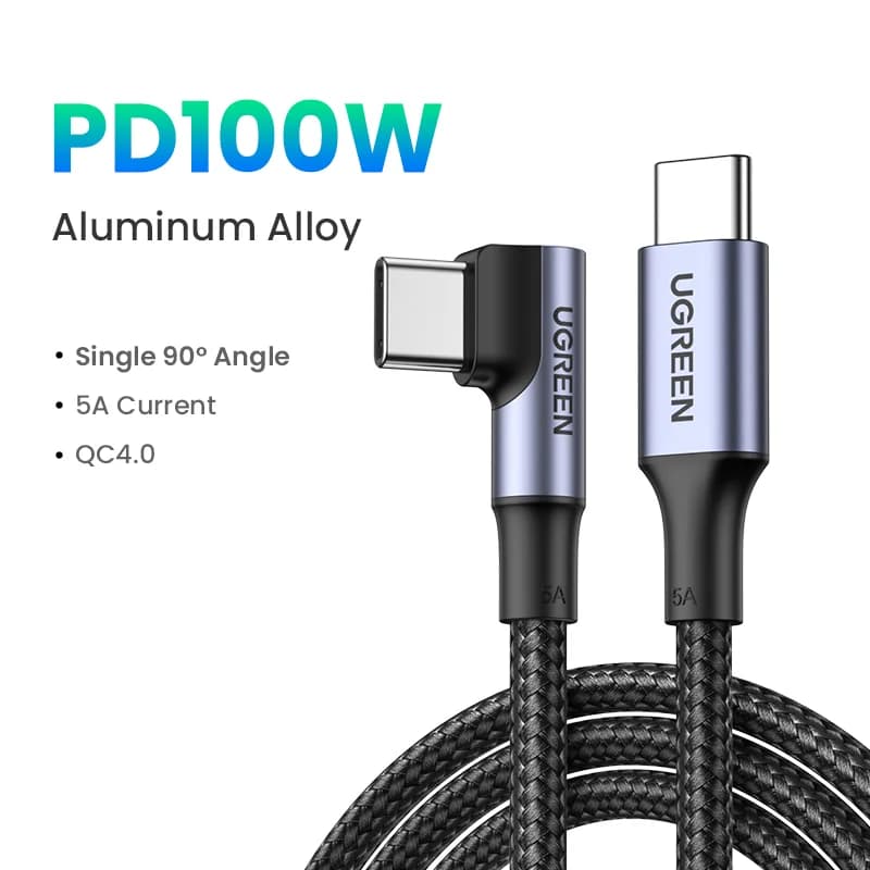 Cavo USB-C a 90 Gradi, 100W PD, Gaming