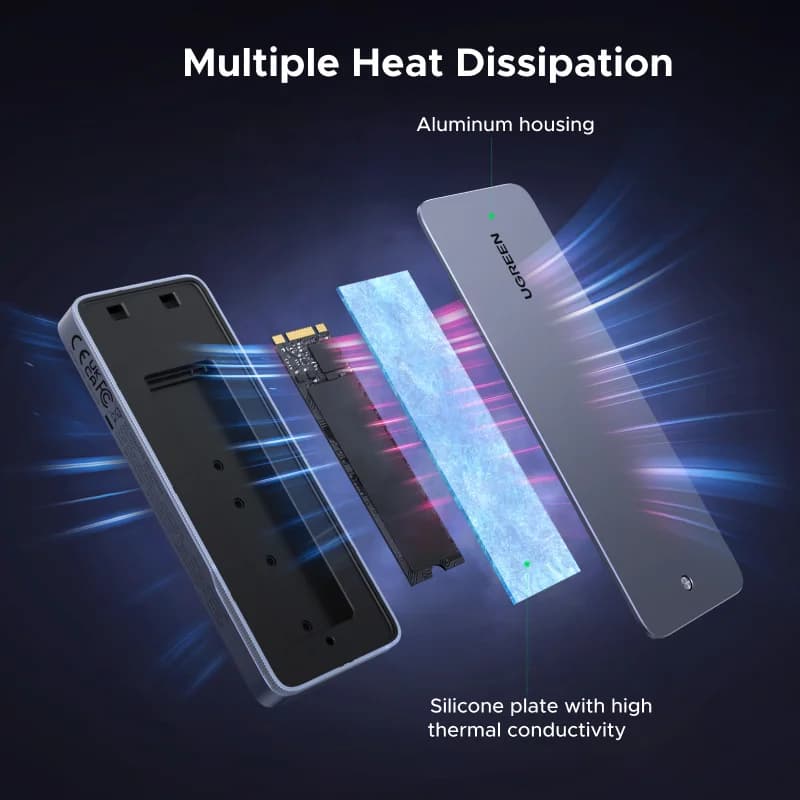 Case Esterno M.2 NVMe/SATA SSD, USB 3.2 Gen 2