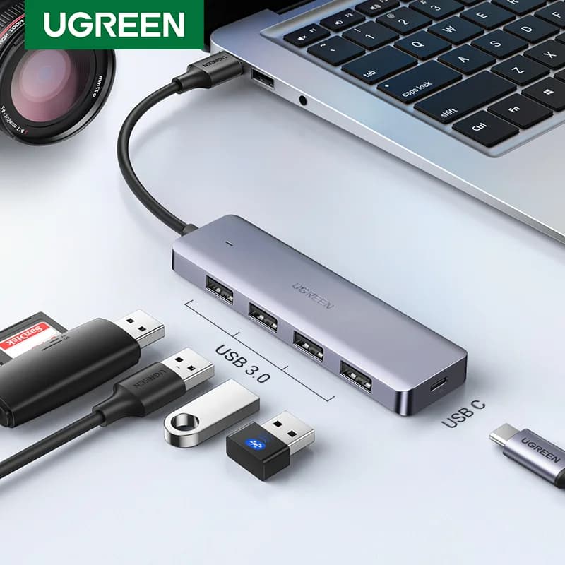 Hub USB 3.0 a 4 porte con alimentatore