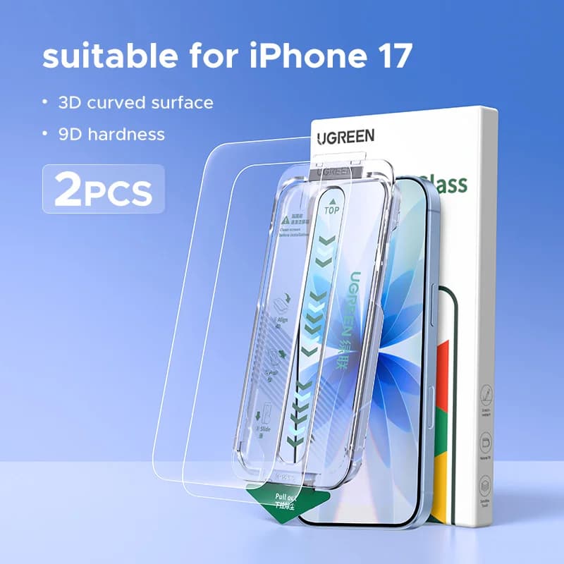 Protettore Schermo in Vetro Temperato per iPhone, Confezione da 2