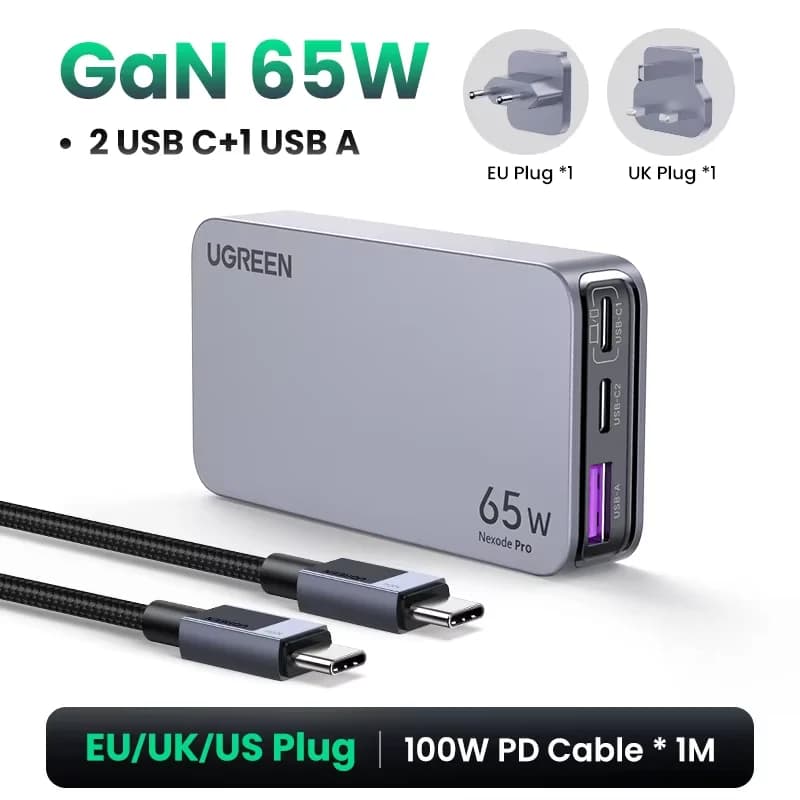 Caricatore USB-C GaN 65W con Quick Charge 4.0