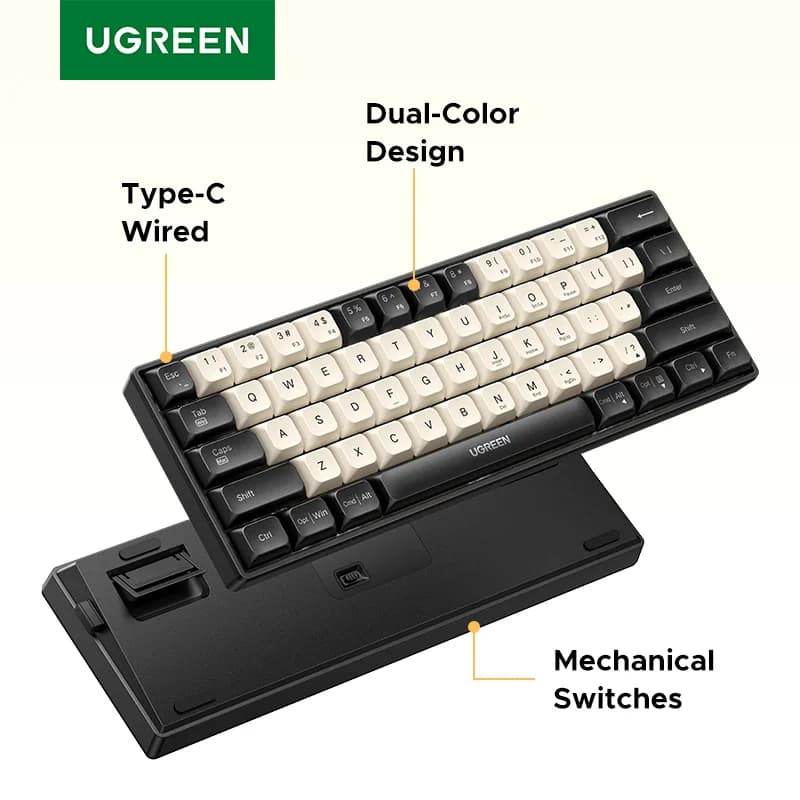 Tastiera Meccanica Cablata a 61 Tasti con Keycap PBT