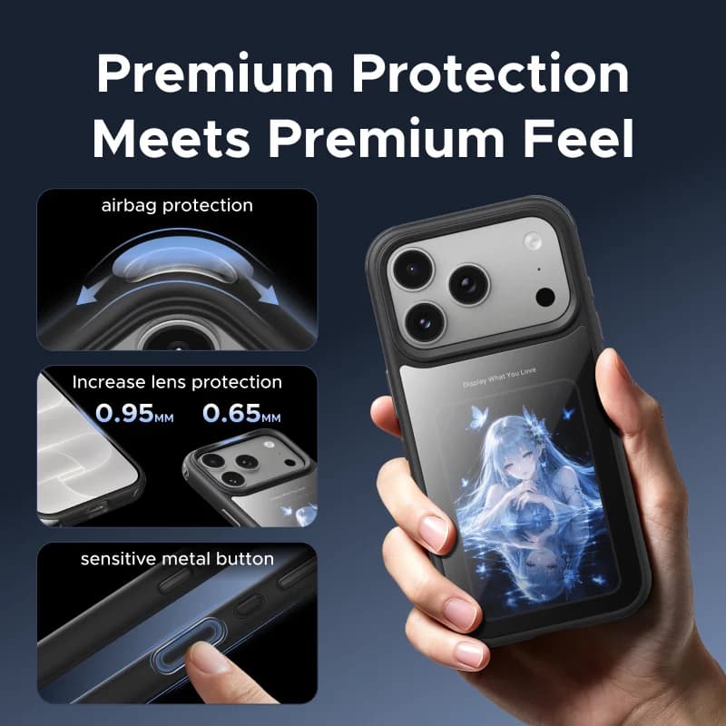 Cover magnetica con schermo E-Ink per iPhone Pro Max