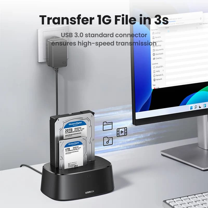 Docking Station SATA a USB 3.0 a doppio alloggiamento