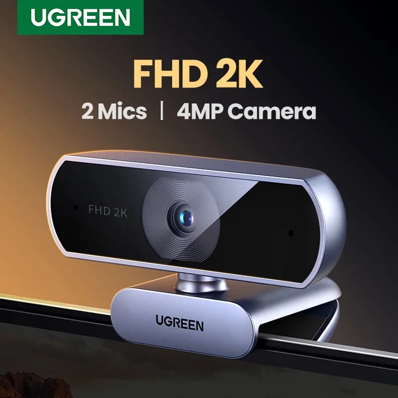 Webcam USB HD 2K con Doppio Microfono