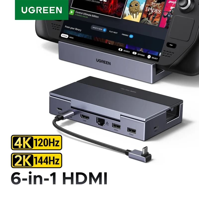Docking Station USB-C 6-in-1, HDMI 4K, Ethernet