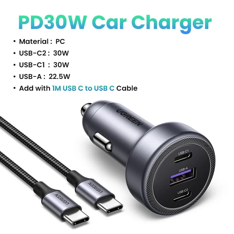 Caricatore auto USB-C PD da 30W